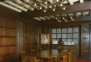 Uitzicht op de bestuurskamer, gebouwd 1897-99